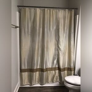 Cream and Tan Shower Curtain - never used